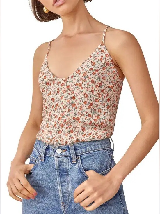 Reformation Tops - Reformation Rovino Fairy Floral Woven Cami Tank Top Women’s Spaghetti Strap